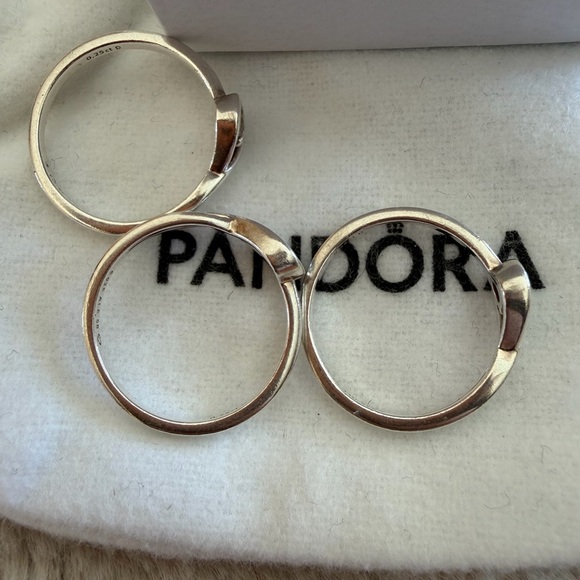 Pandora Sterling Silver Infinity Ring with lab created diamond. - Picture 6 of 7